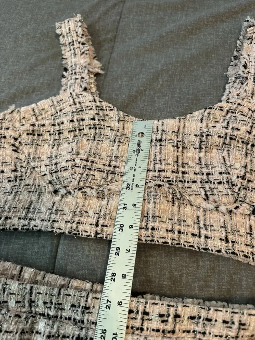 Wild Fable Tweed 2 Piece Matching Set M Pink Boucle Crop Top Shorts Coquette 90s